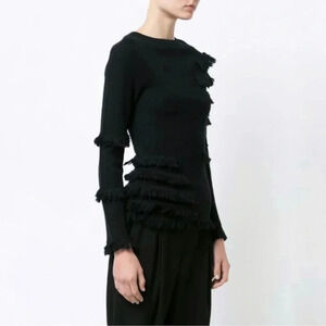 Zoe Jordan Wool Cashmere fridge black sweater